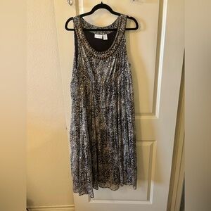 Soft Surroundings Black and White Patterned Maxi Dress - Jewels, Unique, Artsy